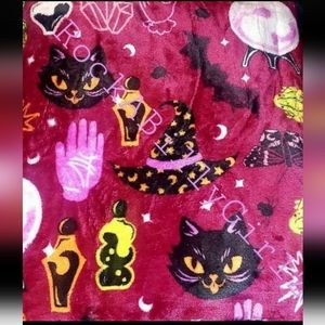 Halloween Witches Black Cat Potion Bottles Spiders Snakes Bats 72" x 60" Blanket